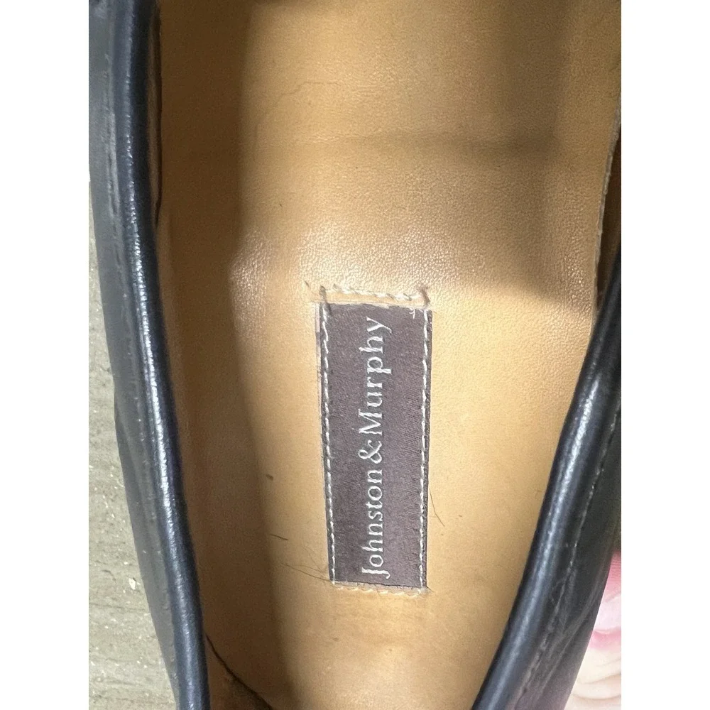 Johnston & Murphy‎ Penny Loafers Size 10 Mens Black Leather Dress Shoes 59-11277